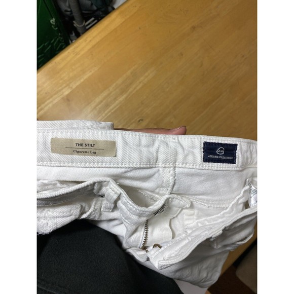 AG Adriano Goldschmied The Stilt Cigarette Womens 26R Low Rise white Jeans - Picture 4 of 10
